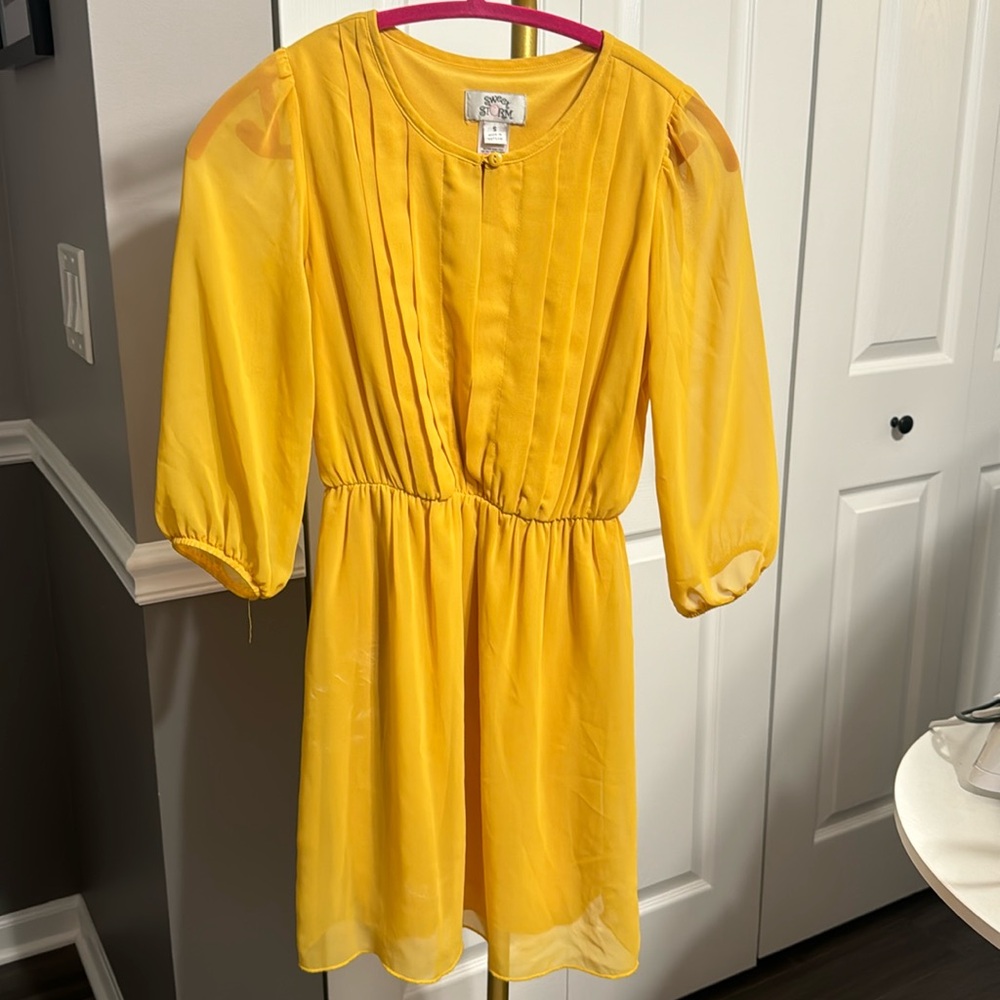 Sweet Storm Yellow Mustard Dress Size Small